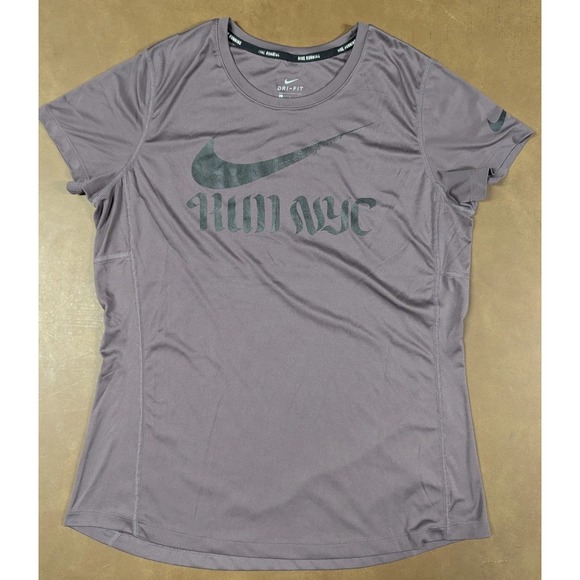 Nike Tops - Nike Running Shirt Women's Large Purple Dri-Fit Short Sleeve Run NYC Burroughs